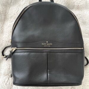 Kate Spade Black Pebbled Leather Backpack